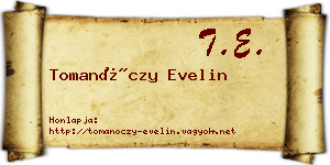 Tomanóczy Evelin névjegykártya