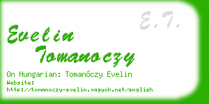 evelin tomanoczy business card